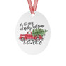 Chi Omega Red Truck Christmas Ornaments