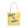 Alpha Xi Delta Striped Tote Bag