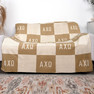 Alpha Chi Omega Acrylic Checkerboard Beige Throw Blankets