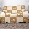 Delta Delta Delta Acrylic Checkerboard Beige Throw Blankets