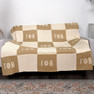 Gamma Phi Beta Acrylic Checkerboard Beige Throw Blankets
