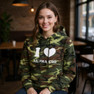 I Love Alpha Chi Omega Camo Hoodie Sweatshirt