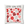  Alpha Sigma Alpha Flowers Square Pillowcase 