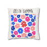  Delta Gamma Flowers Square Pillowcase 