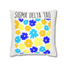  Sigma Delta Tau Flowers Square Pillowcase 