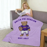 Delta Phi Epsilon Teddy Bear Sherpa Blanket - Giant Size!