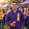 Sigma Alpha Epsilon Heavy Full Zip Hoodie - 3" Letters