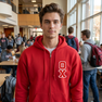 Theta Chi Heavy Full Zip Hoodie - 3" Letters