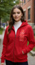 Alpha Omicron Pi Heavy Full Zip Hoodie - 3" Letters