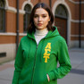 Alpha Sigma Tau Heavy Full Zip Hoodie - 3" Letters