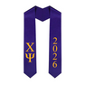 Chi Psi Greek Lettered Graduation Sash Stole With Year - Best Value