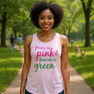 Alpha Kappa Alpha Pretty in Pink - Supreme in Green Racer Back Tank Top - Bella Canvas