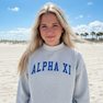 Alpha Xi Delta Lightweight Varsity Mockneck Sweatshirt