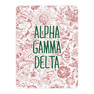 Alpha Gamma Delta Floral Sherpa Blanket - Giant Size!
