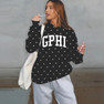 Sorority Nickname Oversized Polka Dot Drop Shoulder Hoodie Sweatshirt