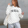 Delta Delta Delta Oversized Polka Dot Drop Shoulder Hoodie Sweatshirt
