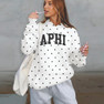 Alpha Phi Oversized Polka Dot Drop Shoulder Hoodie Sweatshirt