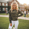 Alpha Xi Delta Embroidered Camo Crewneck