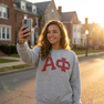 Alpha Phi Greek Polka Dots Crewneck Sweatshirt