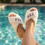Gamma Sigma Sigma Fuzzy Cross Band Sorority Slippers