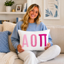 Sorority Pillow – Embroidered Plush Greek Letters Design