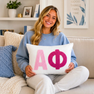 Sorority Pillow – Embroidered Plush Greek Letters Design