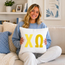 Sorority Pillow – Embroidered Plush Greek Letters Design