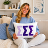 Sorority Pillow – Embroidered Plush Greek Letters Design