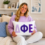 Sorority Pillow – Embroidered Plush Greek Letters Design