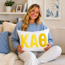 Sorority Pillow – Embroidered Plush Greek Letters Design