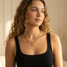 Sorority Heart Tag Necklace - (Paperclip Chain)