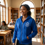 DISCOUNT-Zeta Phi Beta Crest Full Zippered Hoodie