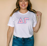  Custom Satin Stitch Greek Lettered Tee 