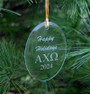 Alpha Chi Omega Holiday Glass Oval Ornaments