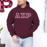 Alpha Chi Rho Fraternity Crest - Shield Twill Letter Hooded Sweatshirt 