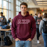 Alpha Chi Rho Fraternity Crest - Shield Twill Letter Hooded Sweatshirt