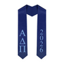 Alpha Delta Pi Greek Lettered Graduation Sash Stole With Year - Best Value