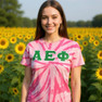 DISCOUNT-Alpha Epsilon Phi Lettered Tie-Dye t-shirts