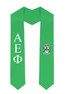 Alpha Epsilon Phi Greek Lettered Graduation Sash Stole With Crest