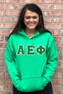  DISCOUNT Alpha Epsilon Phi Lettered Hooded Sweatshirt - Best Value 