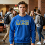 Alpha Epsilon Pi Fraternity Crest - Shield Twill Letter Crewneck Sweatshirt