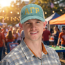 Alpha Gamma Rho Distressed Trucker Hat