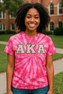  DISCOUNT-Alpha Kappa Alpha Lettered Tie-Dye t-shirts 