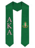  Alpha Kappa Alpha Greek Lettered Graduation Sash Stole With Crest 