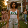 Alpha Kappa Alpha Lettered Thigh Sweatpants