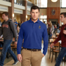 DISCOUNT-Alpha Kappa Psi Patch Long Sleeve Polo