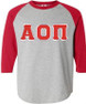  DISCOUNT-Alpha Omicron Pi Lettered Raglan Shirt 