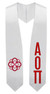 Alpha Omicron Pi Super Crest - Shield Graduation Stole