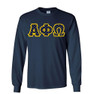  Alpha Phi Omega Fraternity Crest - Shield Twill Letter Longsleeve Tee 