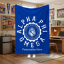 Alpha Phi Omega Seal Sherpa Lap Blanket